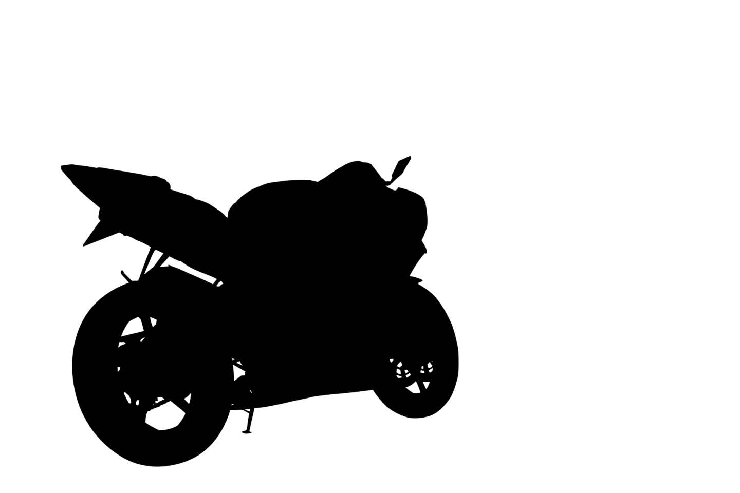 a silhouette of a motorcycle on a white background