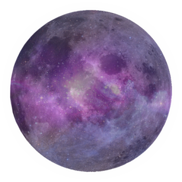 a purple moon with stars in the background