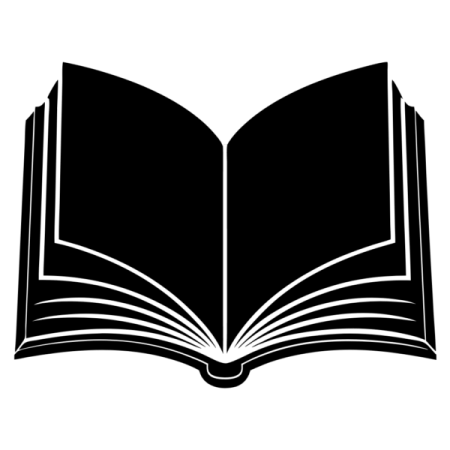 an open book on a white background