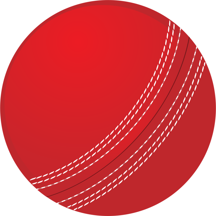 a red cricket ball with stitchs