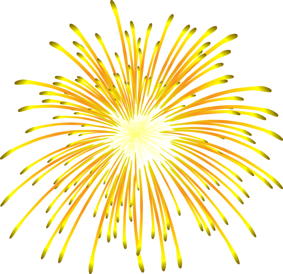 a yellow firework clipart