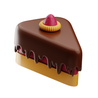 a piece of chocolate on a white background