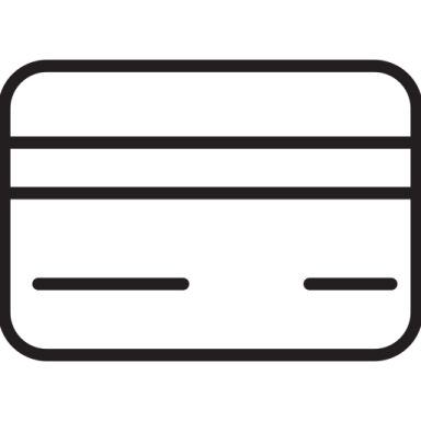 a black and white credit card icon