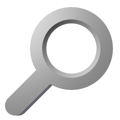 a magnized icon with a white background