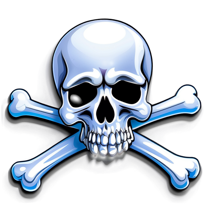 a skull and crossbones on a white background