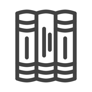 a black and white icon of two books