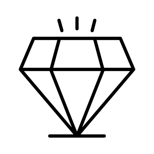 a black and white diamond icon