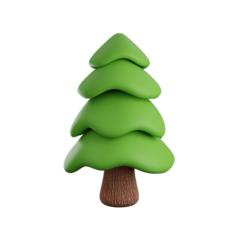 a green christmas tree on a white background