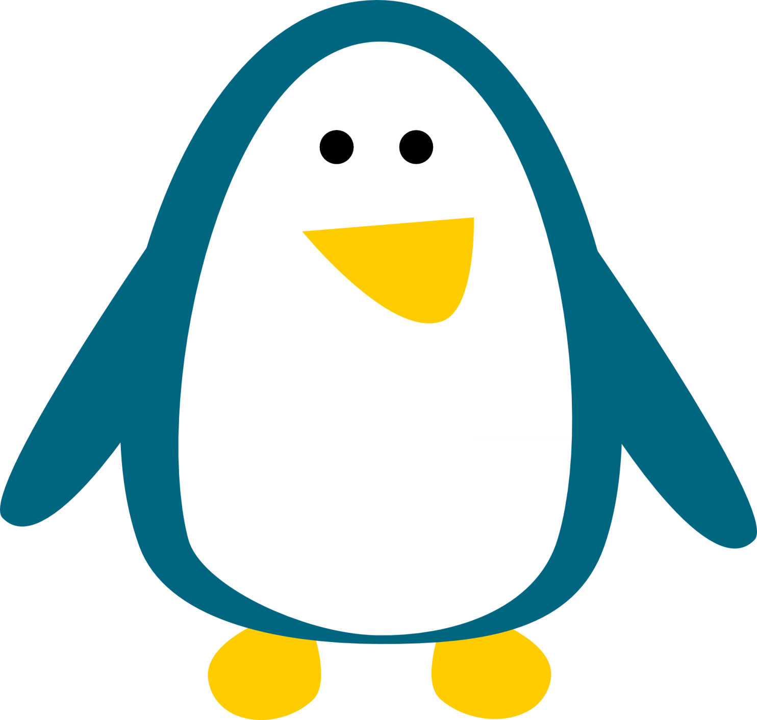 a blue penguin with yellow feet