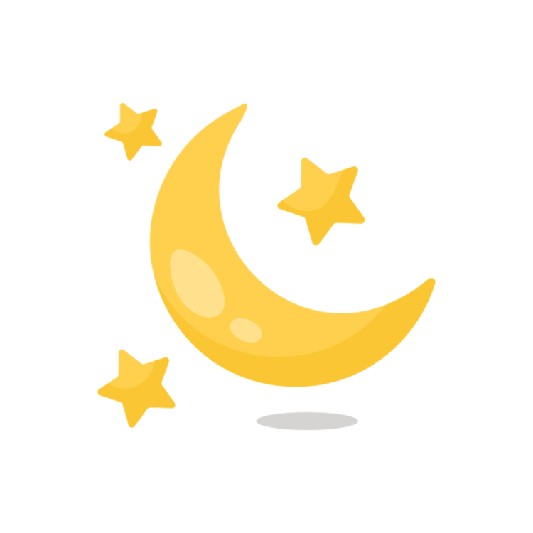 a crescent with stars on it