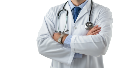 a doctor standing with his arms crossed