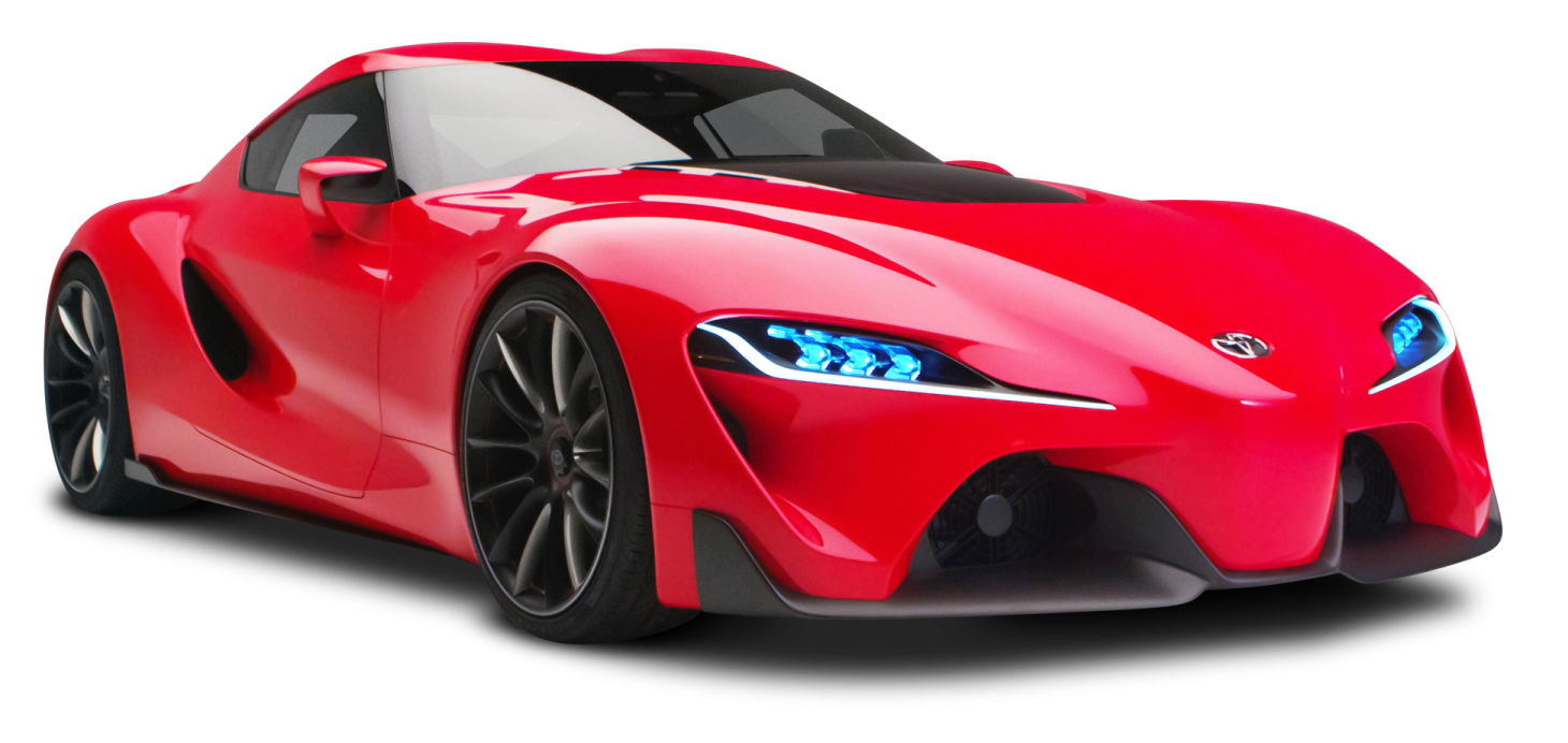 a red sports car on a white background