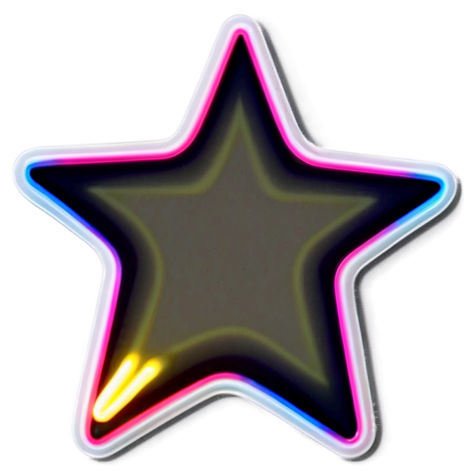 a black and pink star shaped neon light