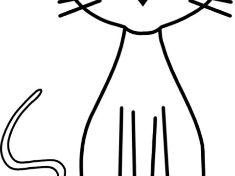 a black and white drawing of a cat