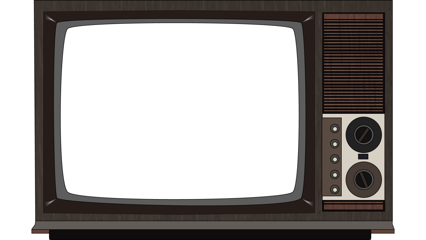 an old television with a blank screen