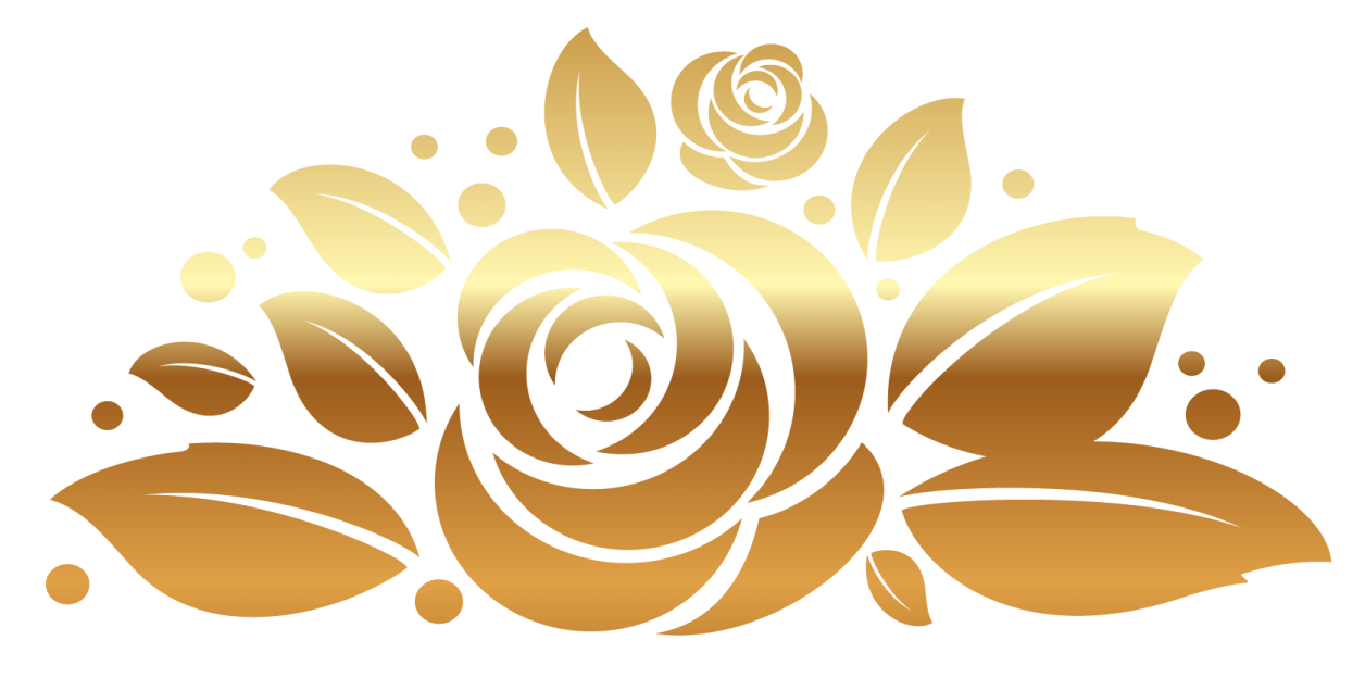 a gold rose on a white background