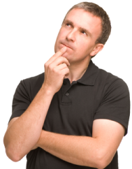 a man wearing a black polo shirt
