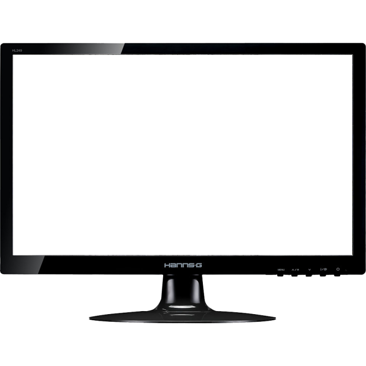 a computer monitor with a blank screen