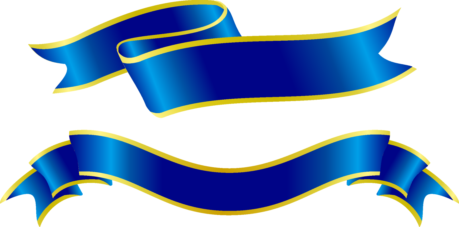 two blue and gold ribbons