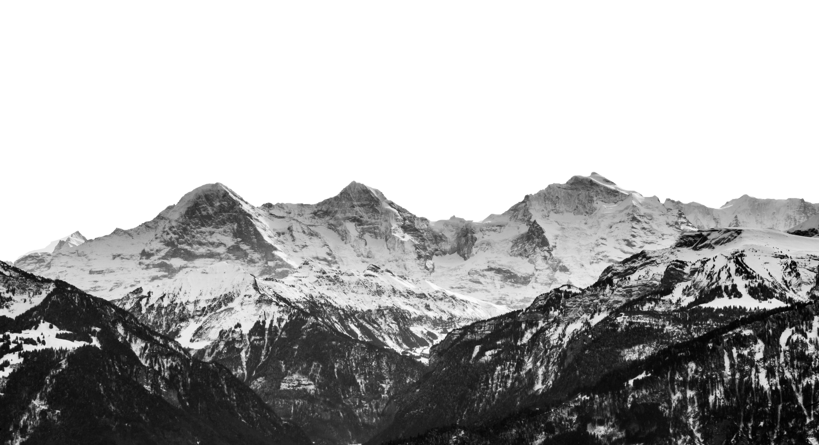a black and white photo of mountains