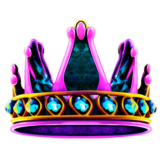 a purple crown with blue crystals on it