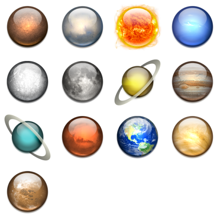 the planets of the solar system