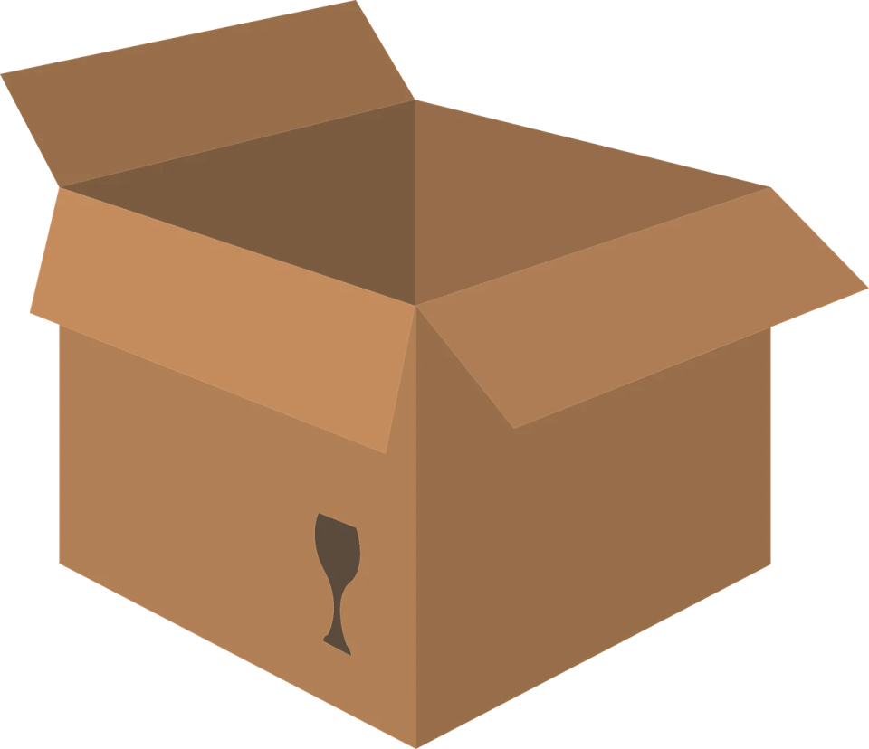 a brown box with a hole in it