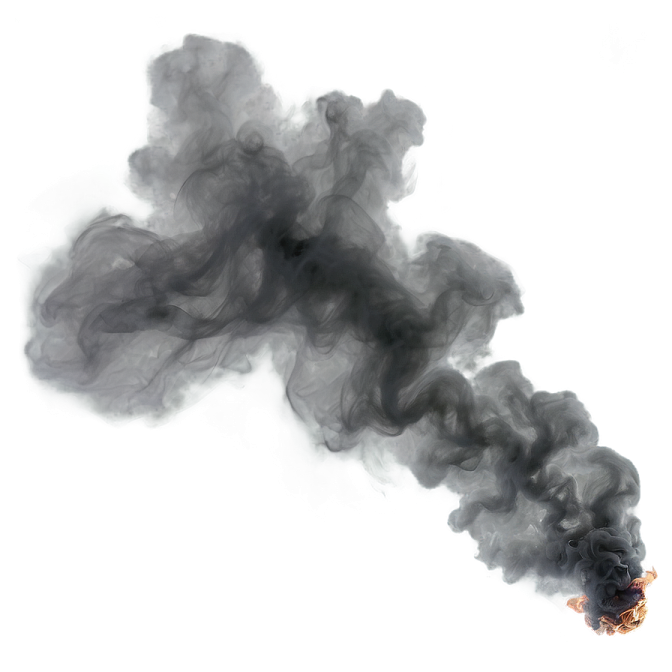black smoke on a white background