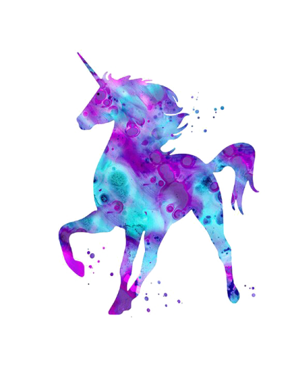 a watercolor painting of a unicorn