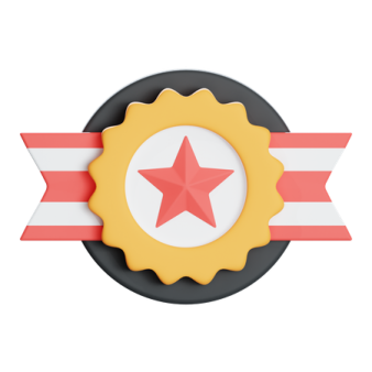 a badge with a star on it