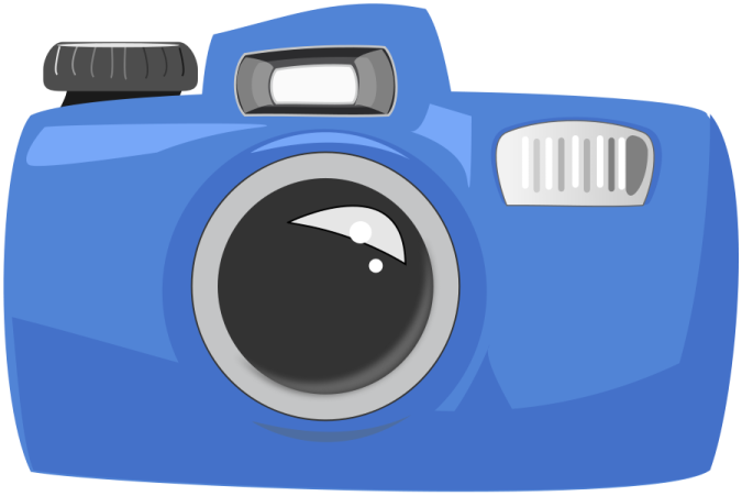 a blue camera