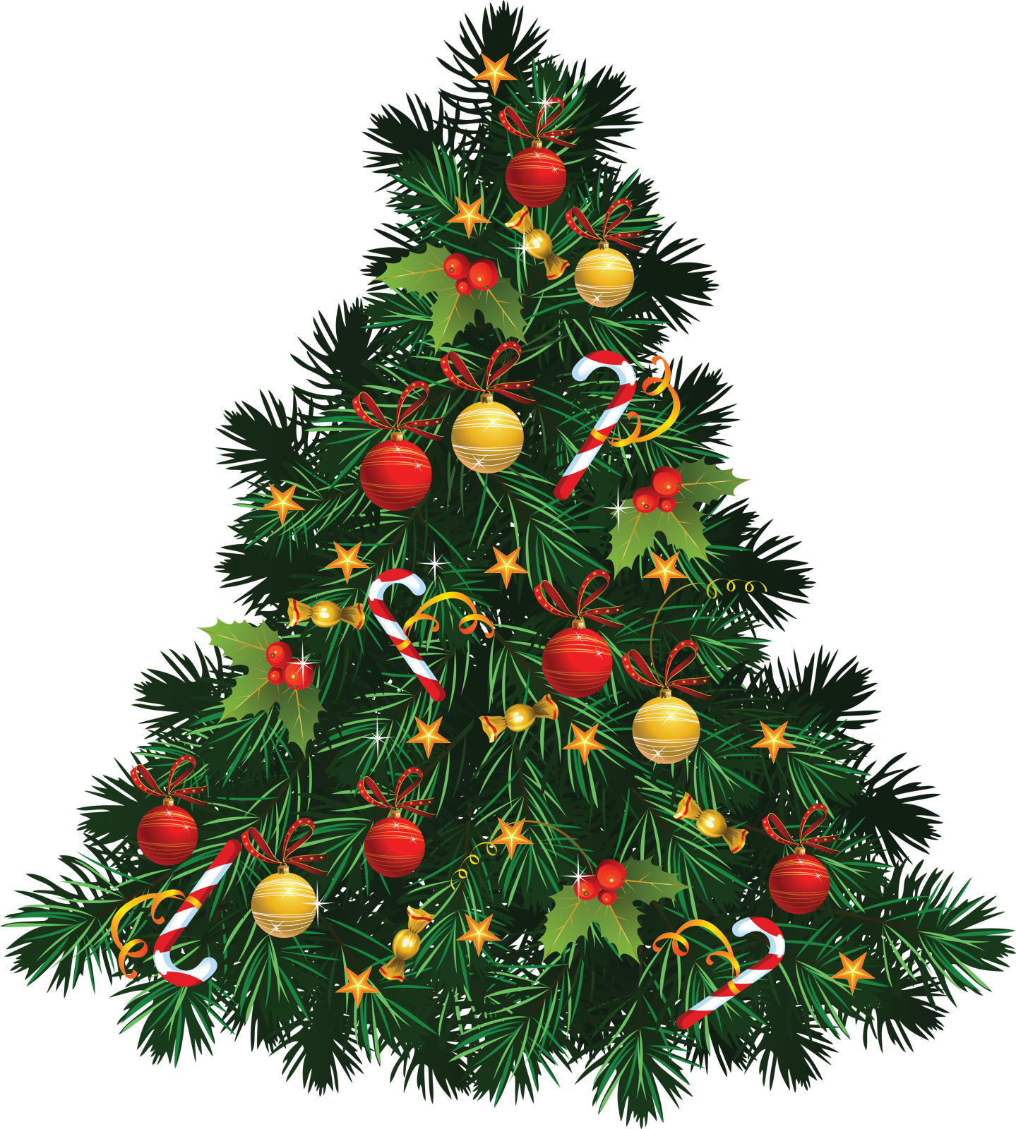 a christmas tree with ornaments and decorations