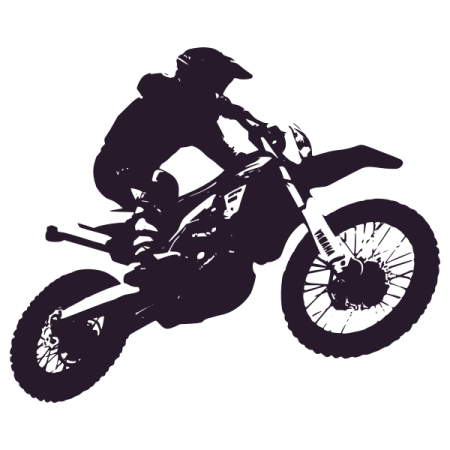 a silhouette of a person on a dirt bike