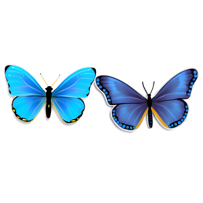 two butterflies on a white background