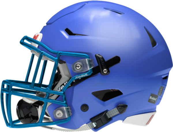a blue football helmet on a white background