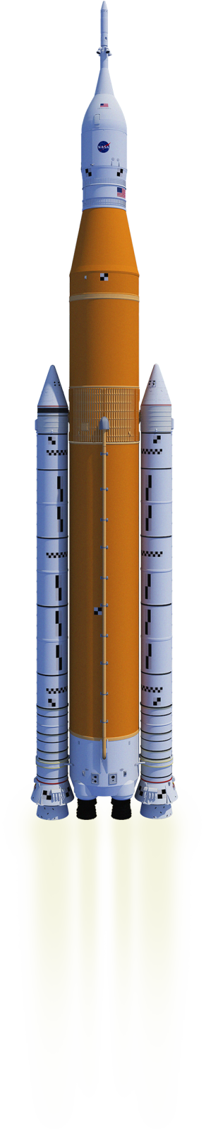 an orange and blue water tower with a white background