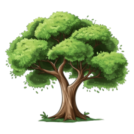 a tree with green leaves on it