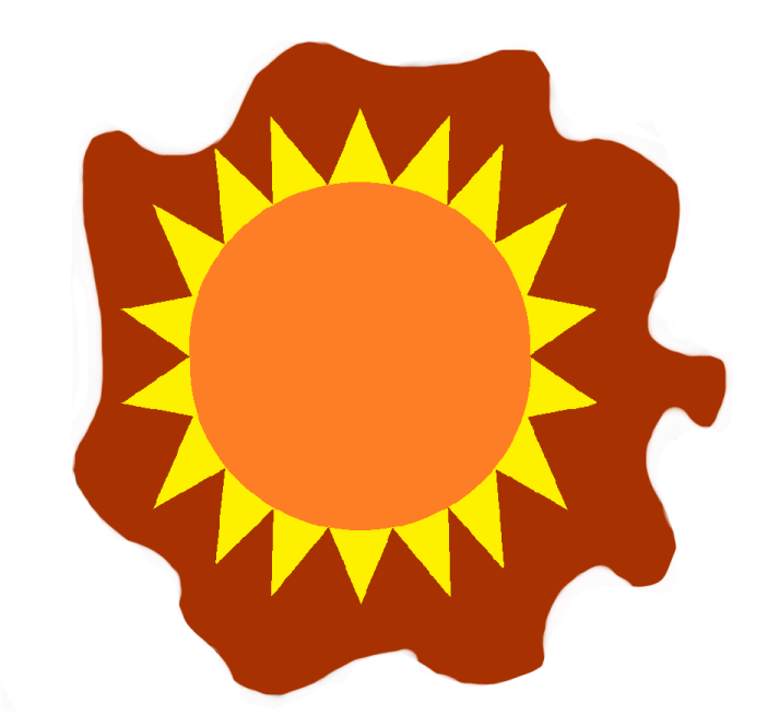 the sun on a white background