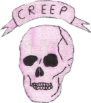 a skull with the word creep on it