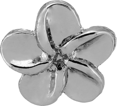 a silver flower on a white background