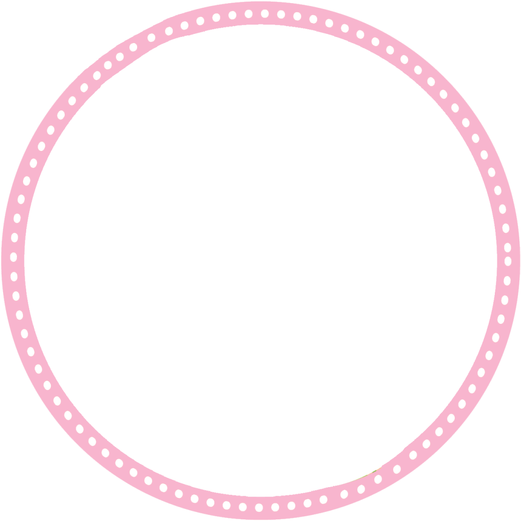 a pink circle with white dots