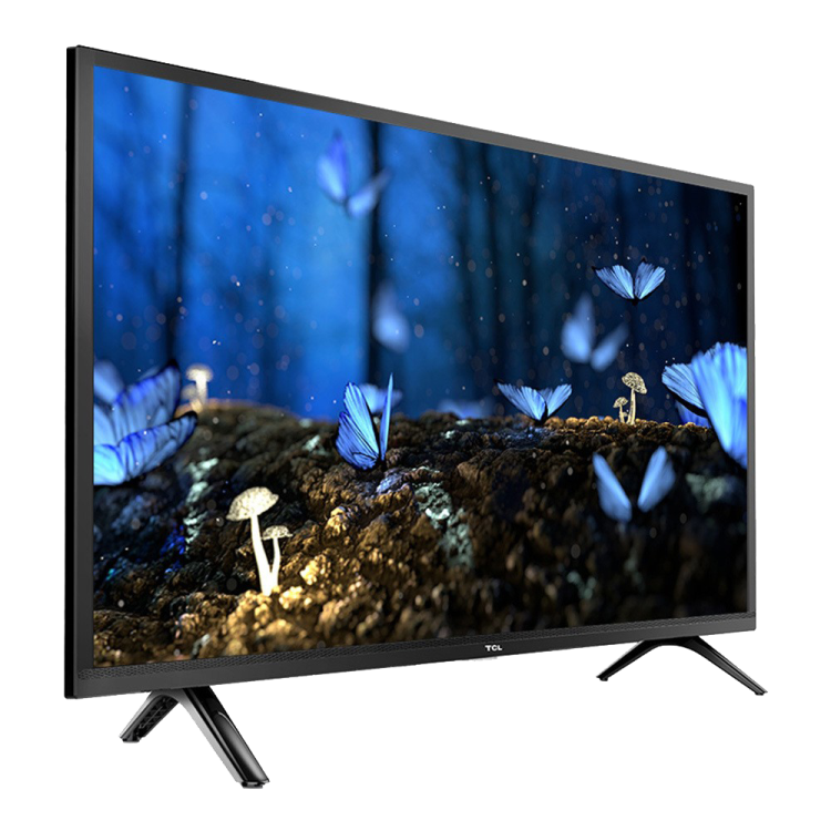 a tv with butterflies on the screen
