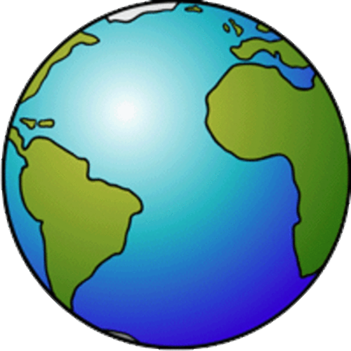 a blue and green earth