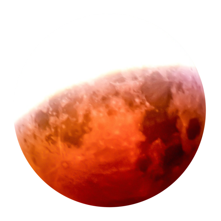 a red moon is shown in the sky