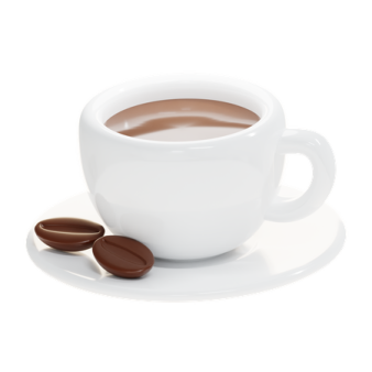 a cup of coffee and two chocolates