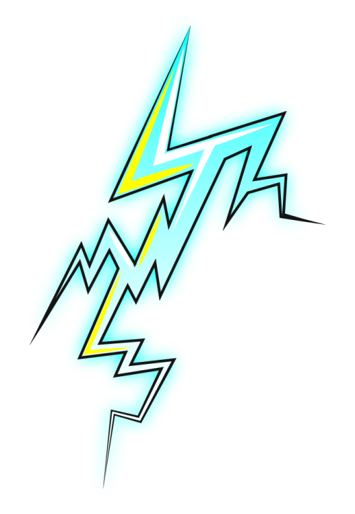 a lightning bolt on a white background