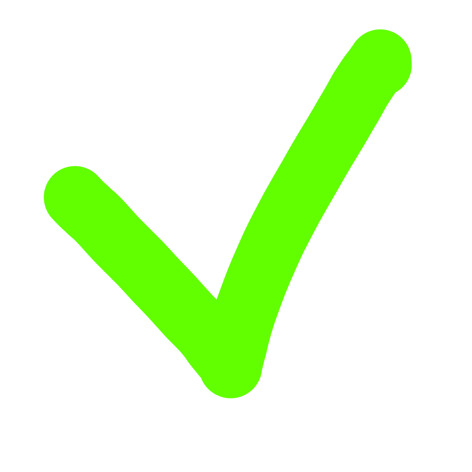a black tick icon on white background
