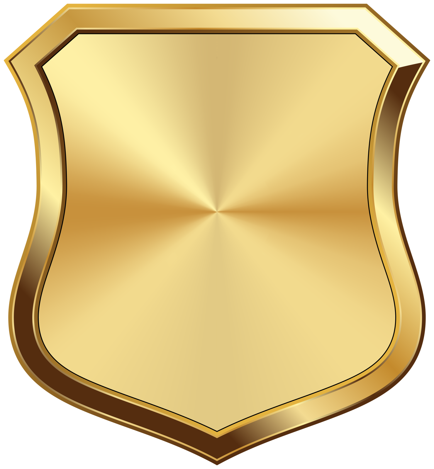 a gold shield on a white background