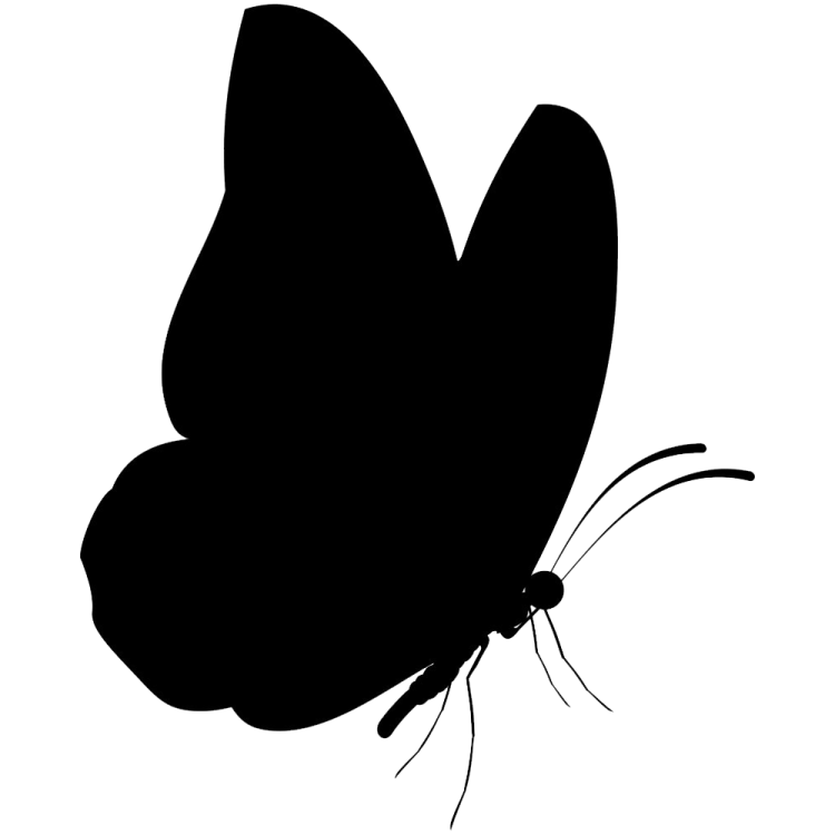 a black and white silhouette of a butterfly