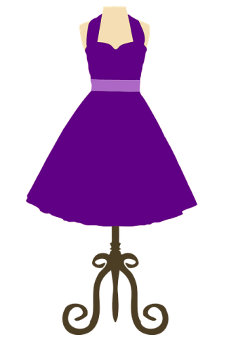 a purple dress on a manne